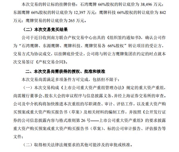 天安新材5.2亿成功竞买鹰牌子公司66%股权(图3) 天安新材5.2亿成功竞买鹰牌子公司66%股权(图3)