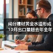 闽台建材黄金水道形成 10月出口量超去年全年（图1）